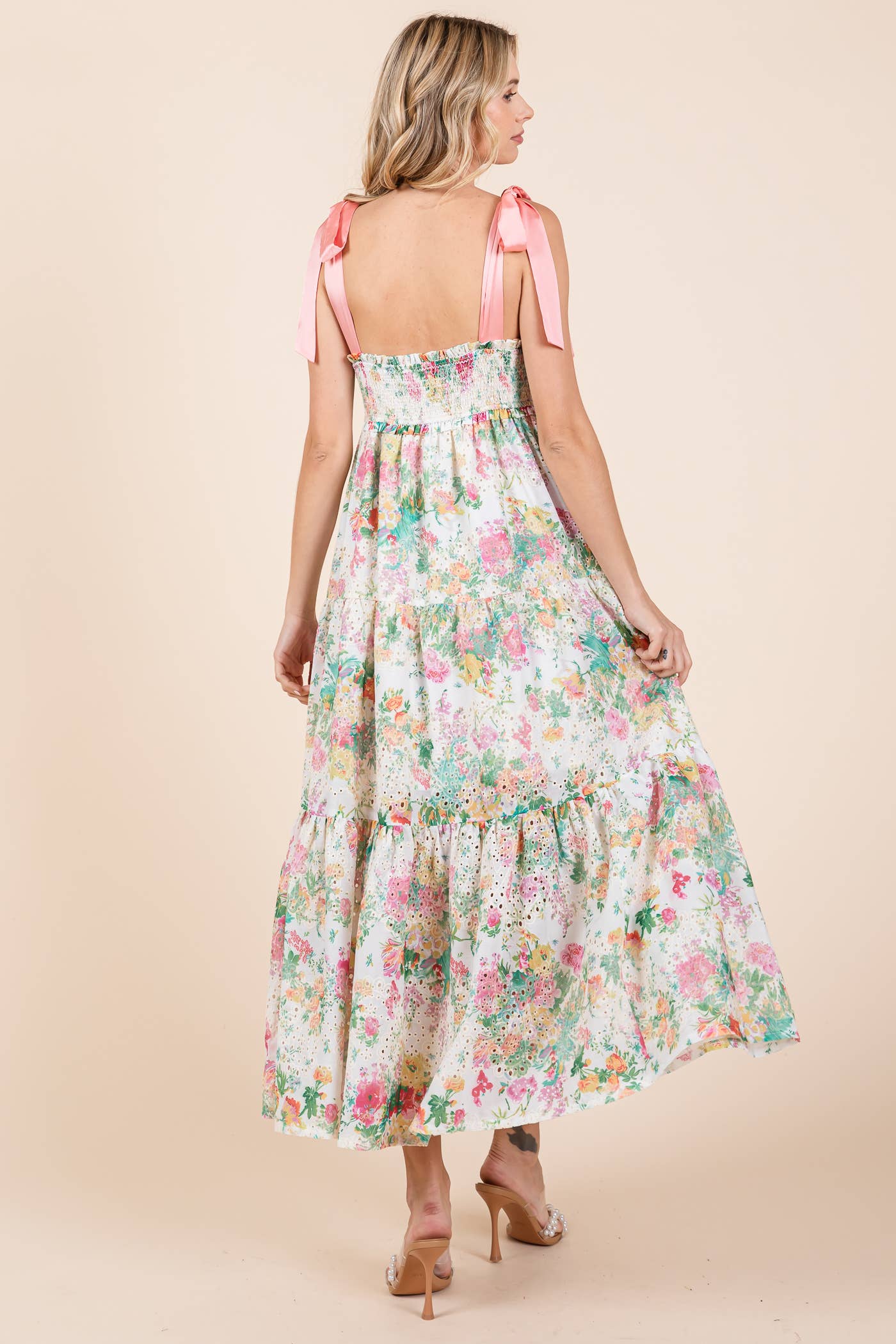 Floral Eyelet Midi Sundress, MD50542